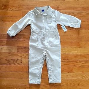 Old Navy Khaki Canvas Toddler Jumpsuit